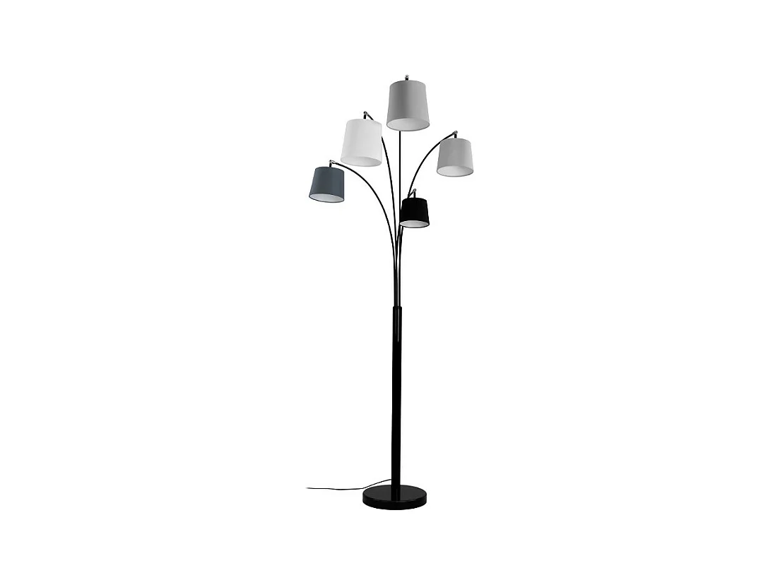 Lámpara de pie VARIETONE con 5 pantallas - Metal y tela - Alto 234cm