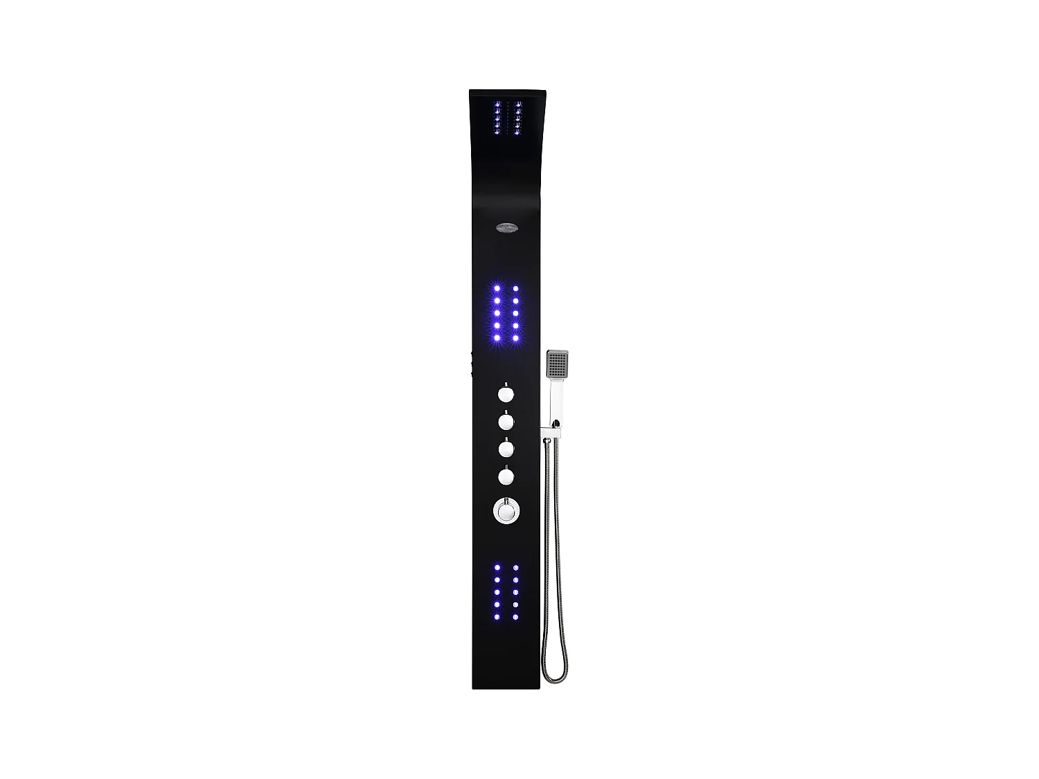 Colonne de douche hydromassante thermostatique à leds - 20*165cm - Noir - FELICITA