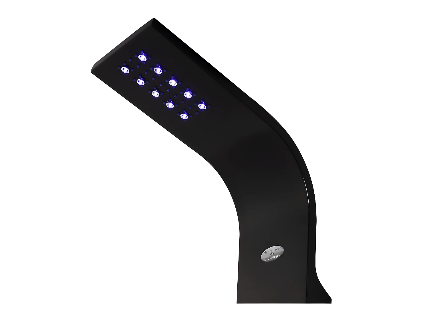 Columna de ducha e hidromasaje termostática con leds FELICITA - 20x165cm - Negro