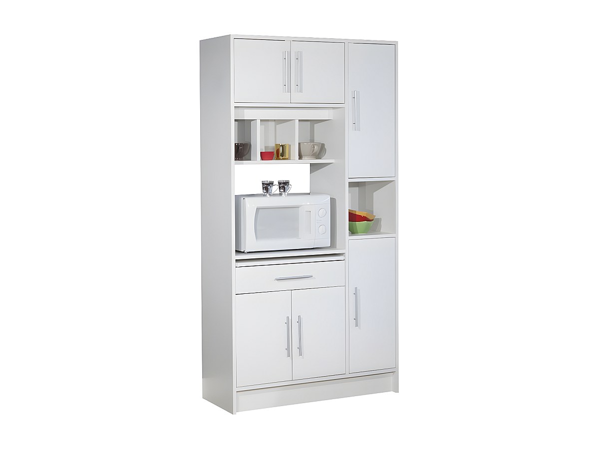 Aparador de cocina 5 puertas 4 huecos color blanco MADY