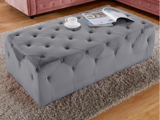 vente unique Banc MALONE en velours - Gris