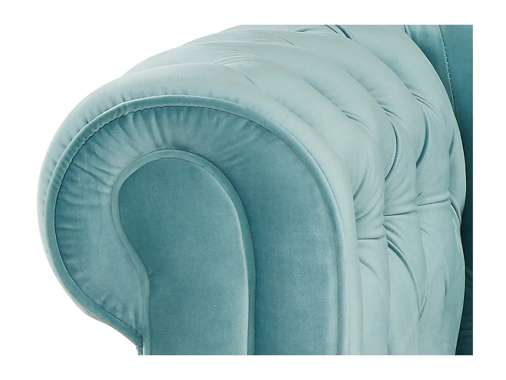 Driezitsbank CHESTERFIELD - velours - pastelblauw
