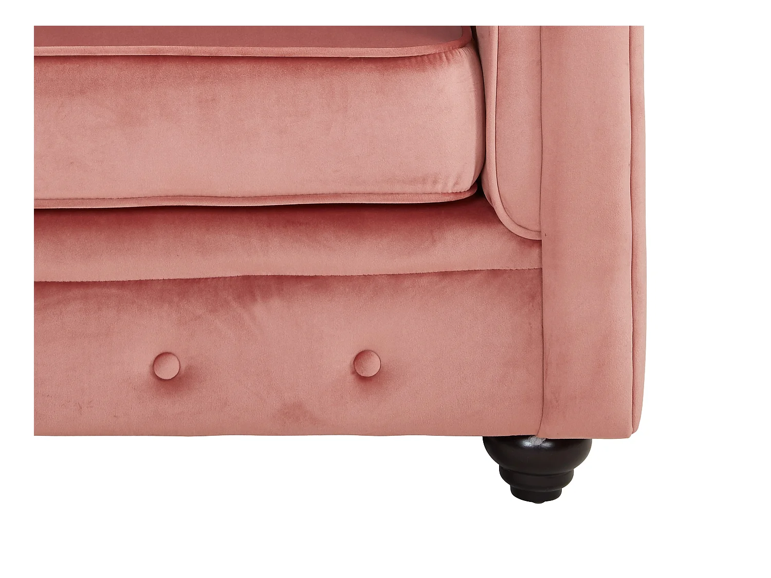 Fauteuil CHESTERFIELD - Velours rose pastel