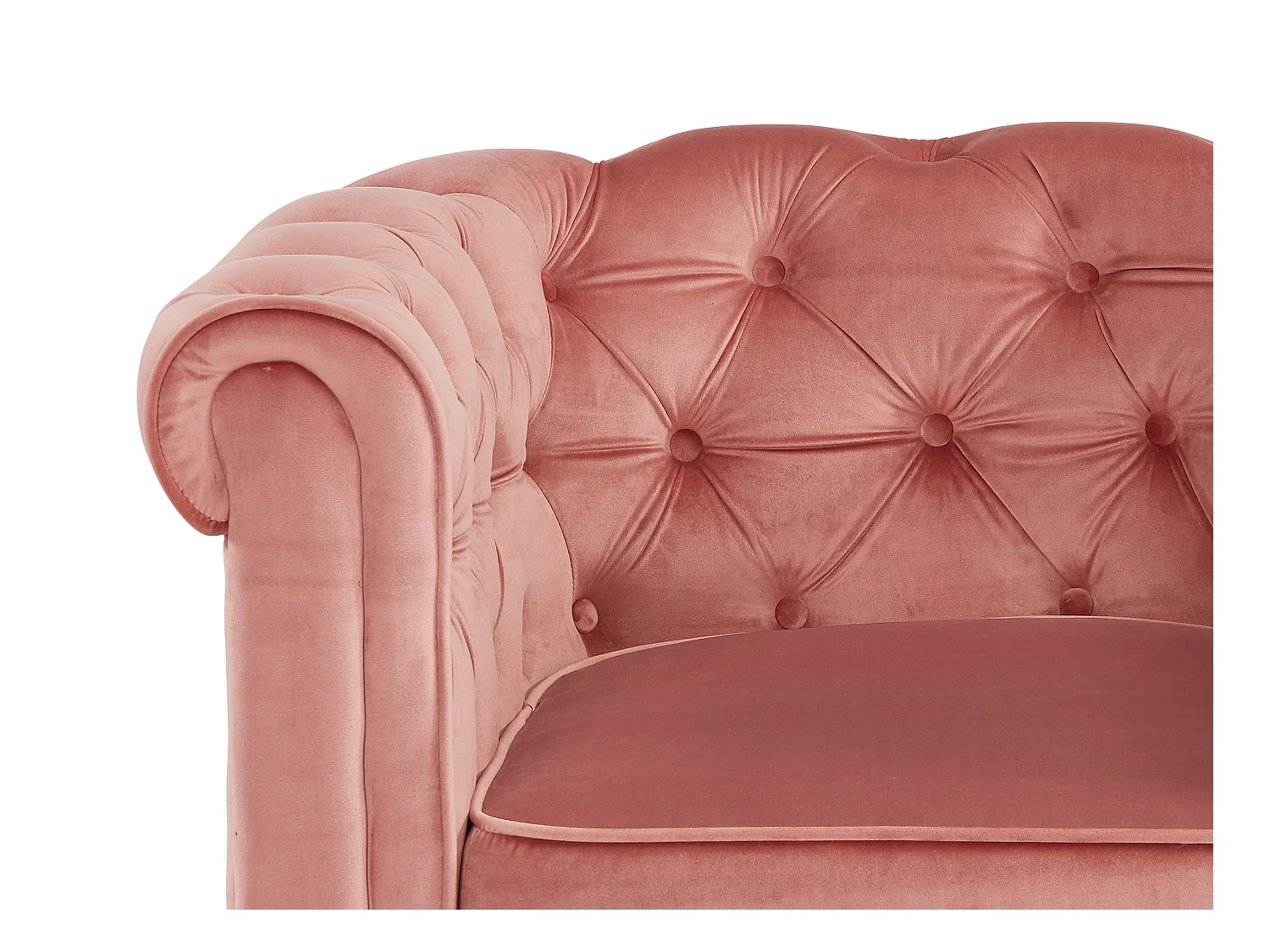 Sillón de terciopelo CHESTERFIELD - Rosa polvo