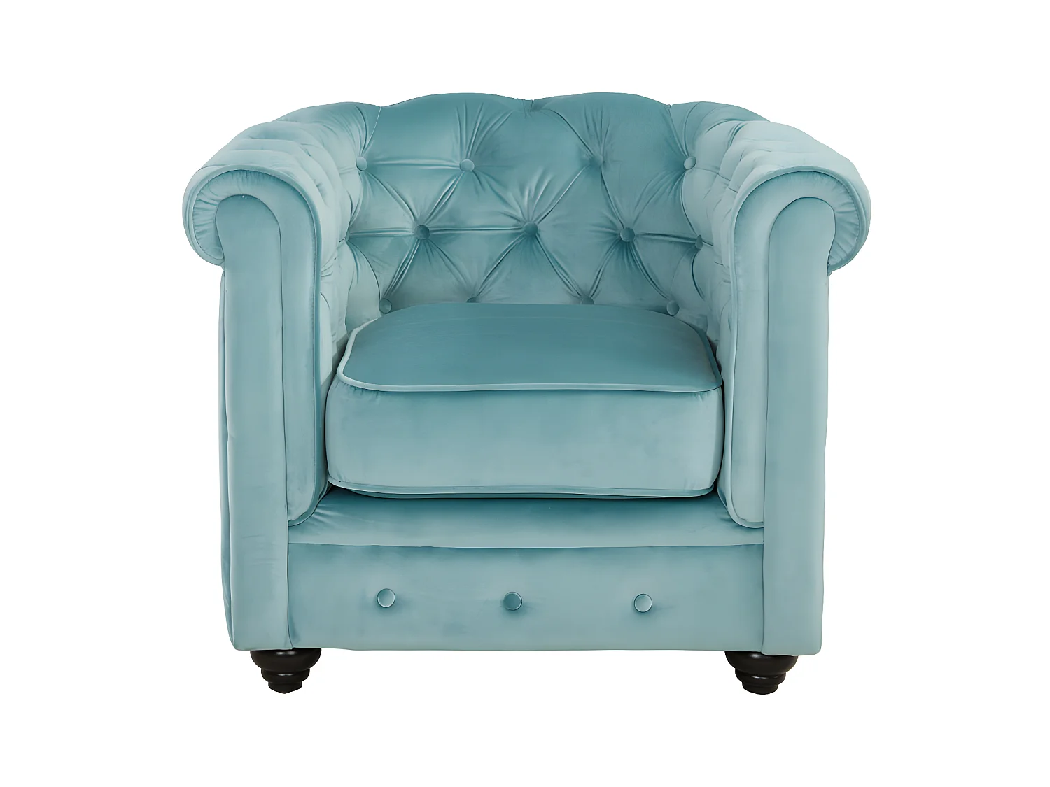 Sillón de terciopelo CHESTERFIELD - Azul pastel