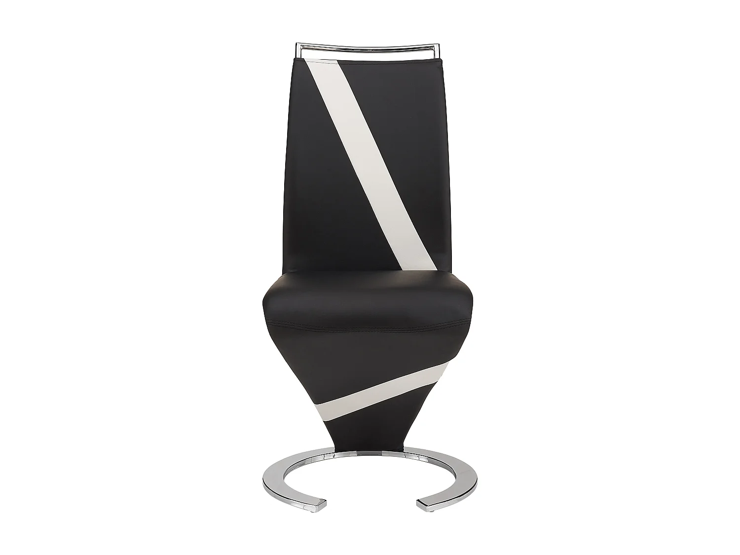 Lot de 2 chaises TWIZY - Simili noir & blanc