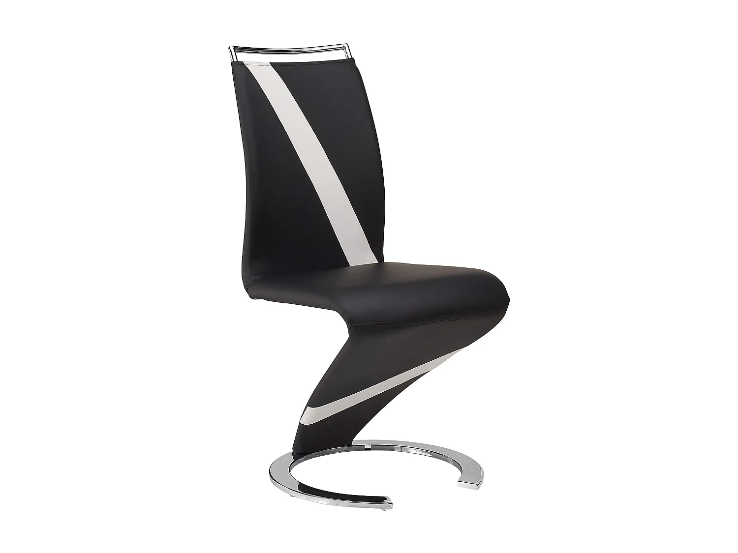 Lot de 2 chaises TWIZY - Simili noir & blanc