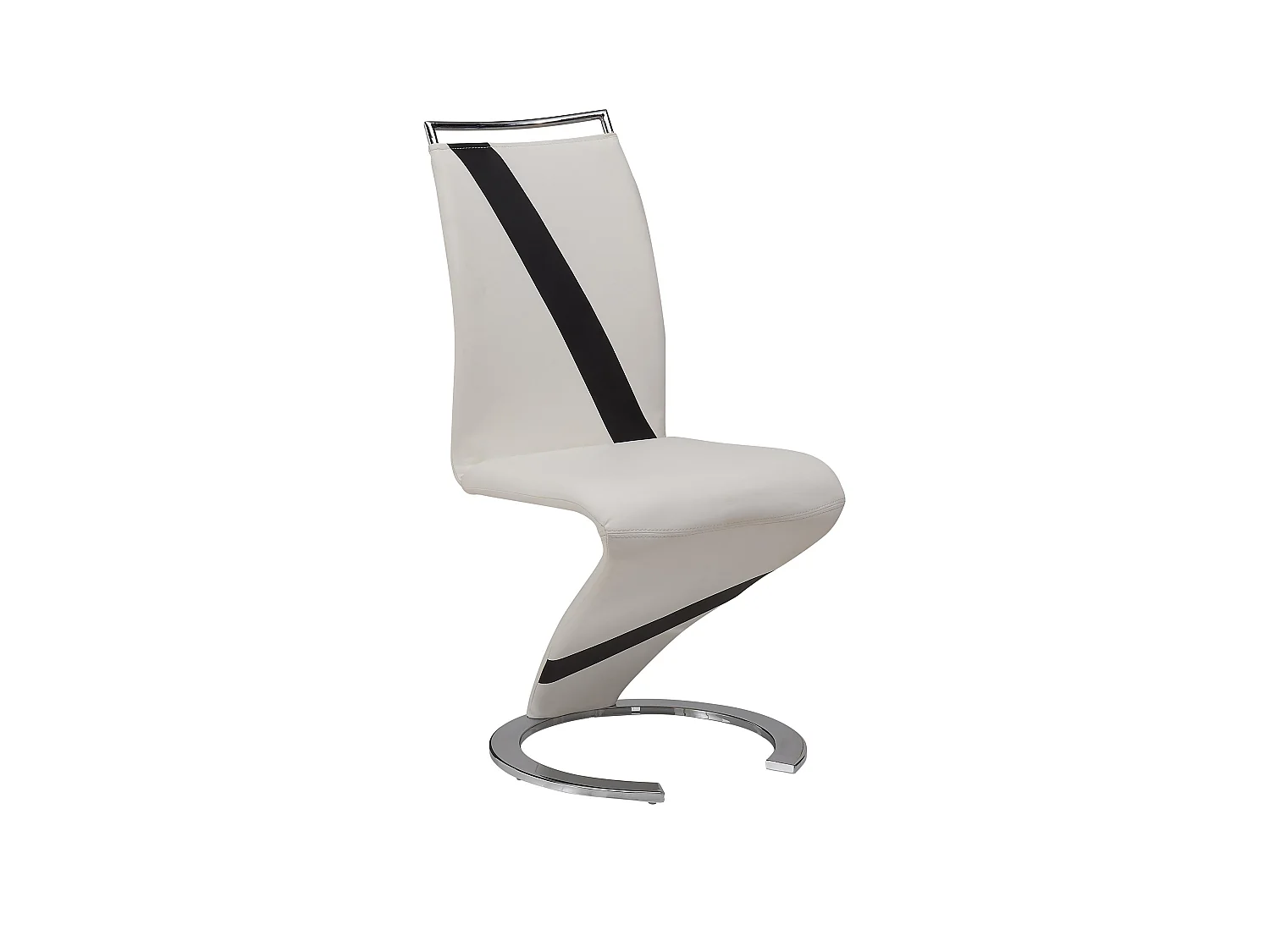 Set van 2 stoelen van kunstleer TWIZY - zwart & wit