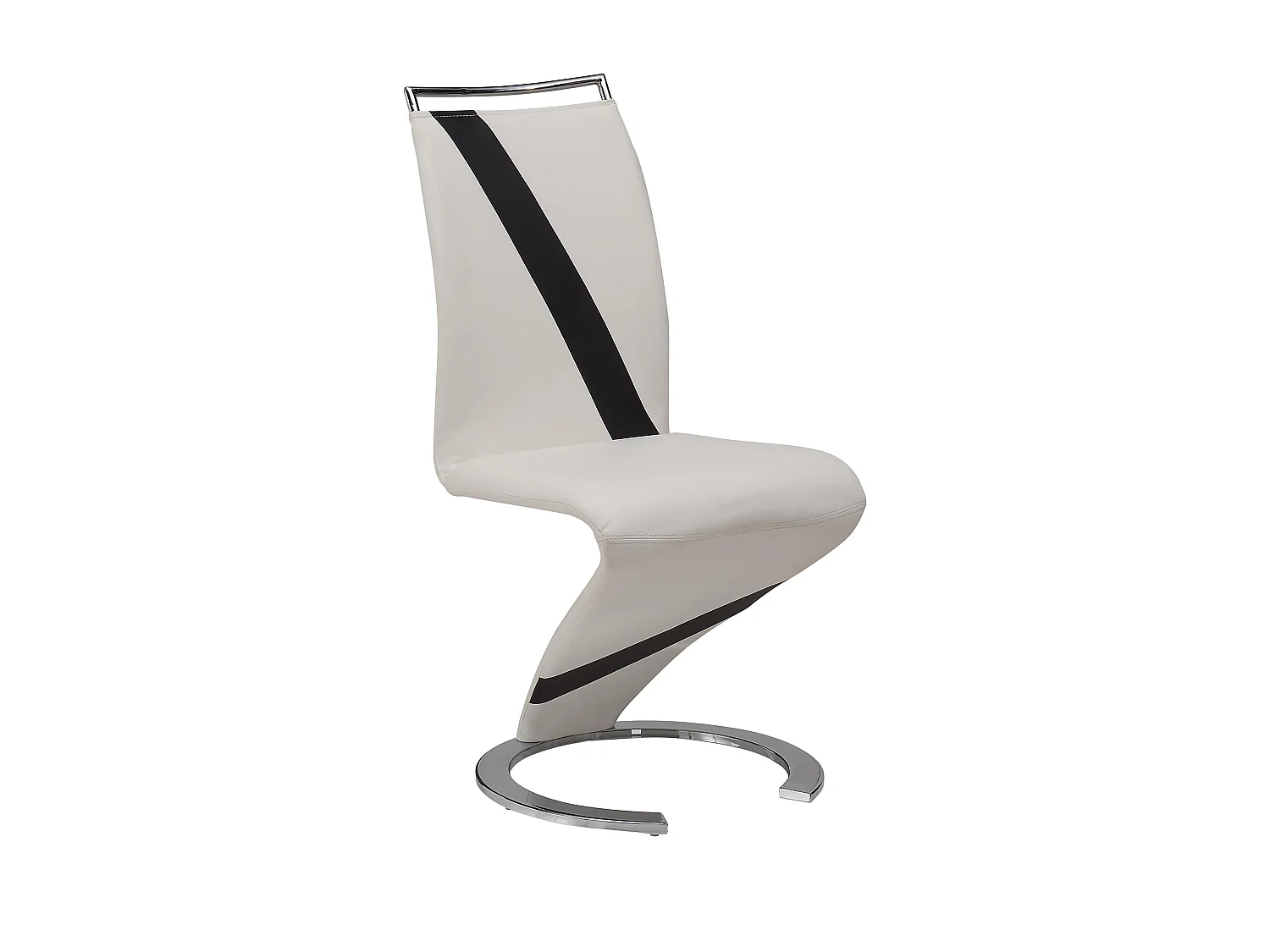 Set van 2 stoelen van kunstleer TWIZY - zwart & wit