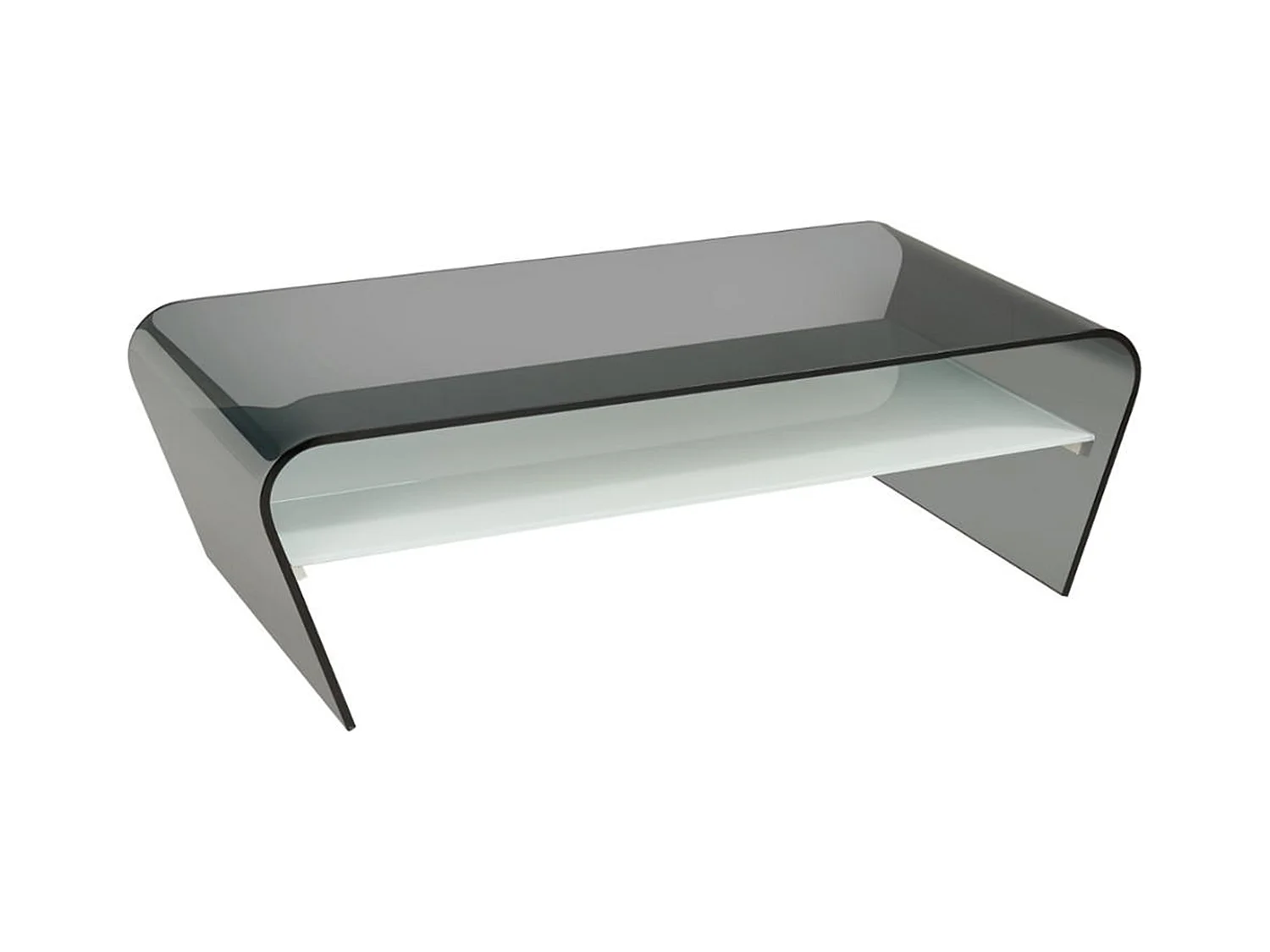 Mesa de centro KELLY - Vidro temperado - Mesinha branca lacada