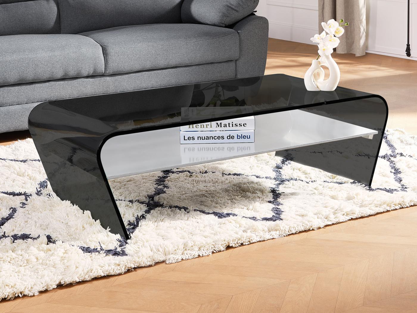 couchtisch glas design kelly - schwarz-weiß günstig | kauf-unique.de