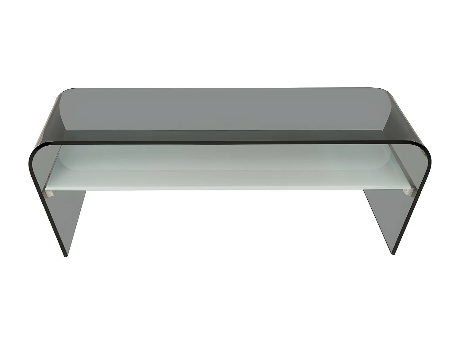 Couchtisch mit Ablage - Glas Design - Schwarz-Weiß - KELLY