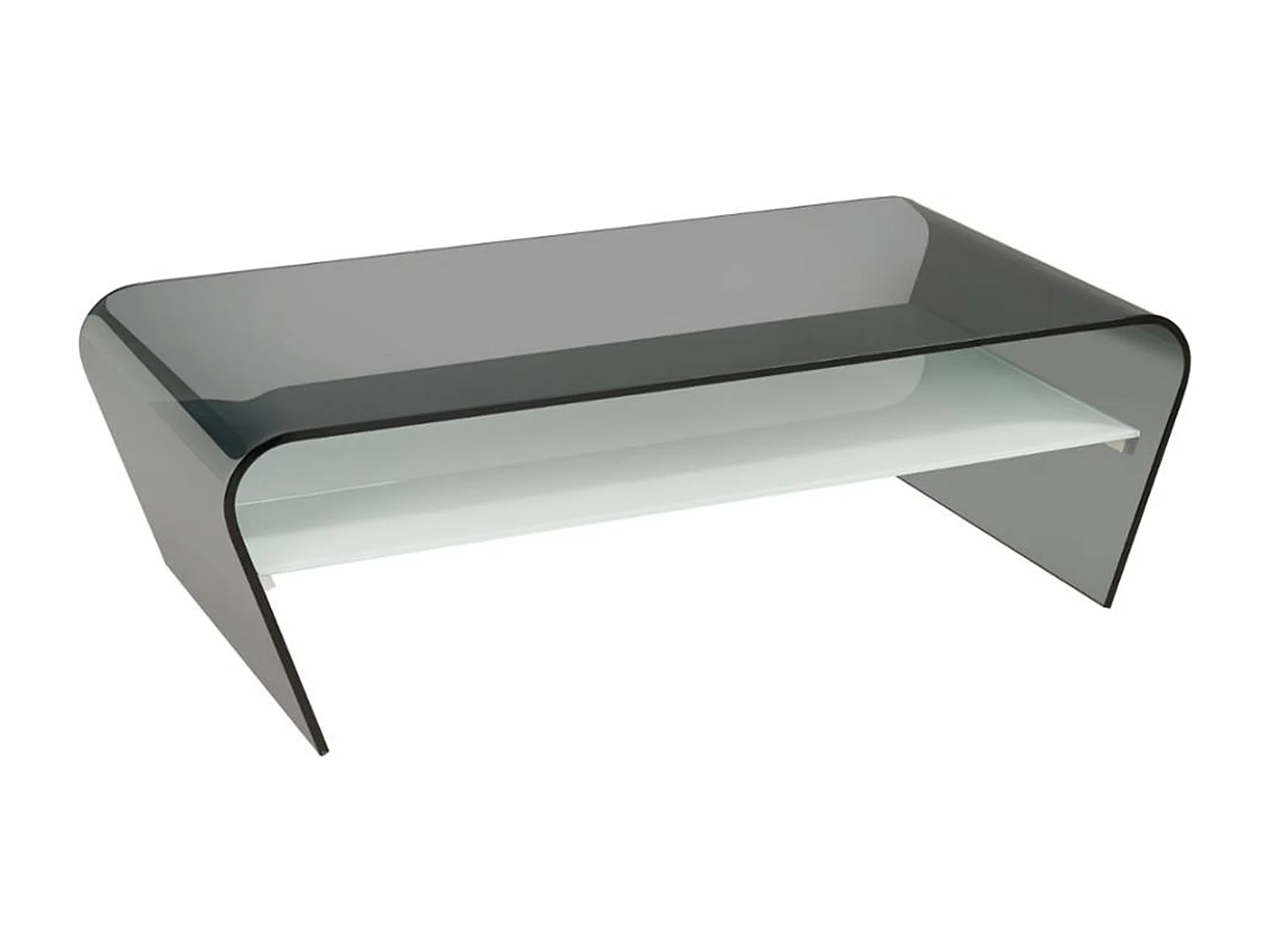 Couchtisch mit Ablage - Glas Design - Schwarz-Weiß - KELLY