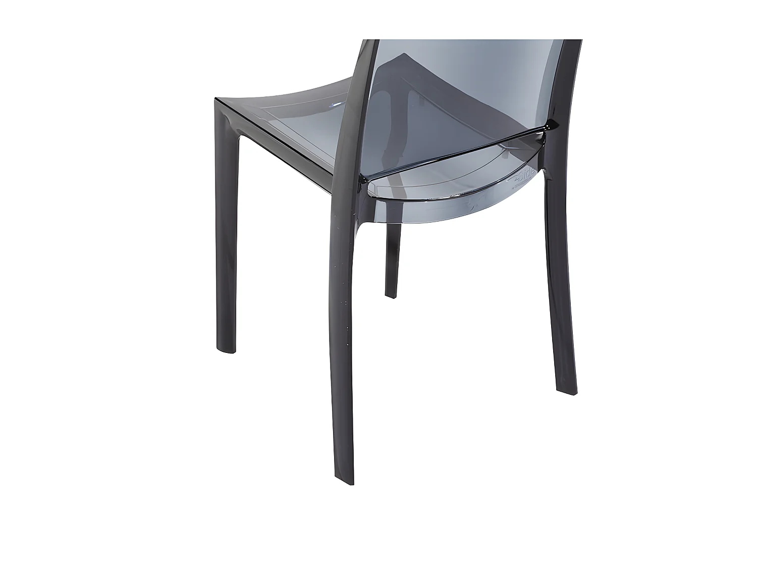 Lote de 6 cadeiras empilháveis HELLY - Policarbonato compacto - Cinzento ardósia