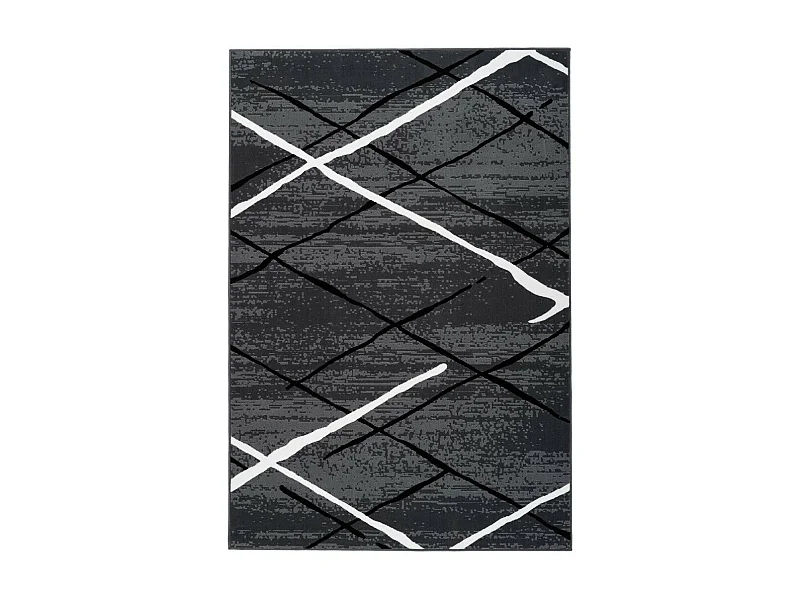 Tapis Rayures à Poils Courts "Vancouver I" Gris 120 x 170 cm