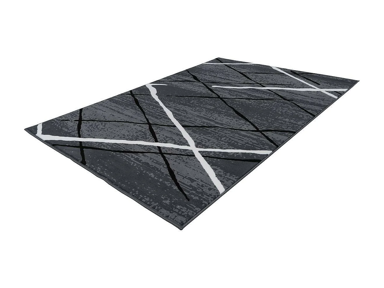 Tapis Rayures à Poils Courts "Vancouver I" Gris 120 x 170 cm