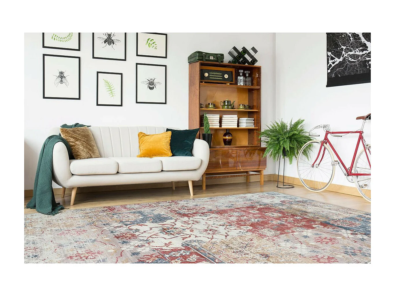 Tapis Vintage à Poils Courts "Indiana V" Multicolore 120 x 170 cm