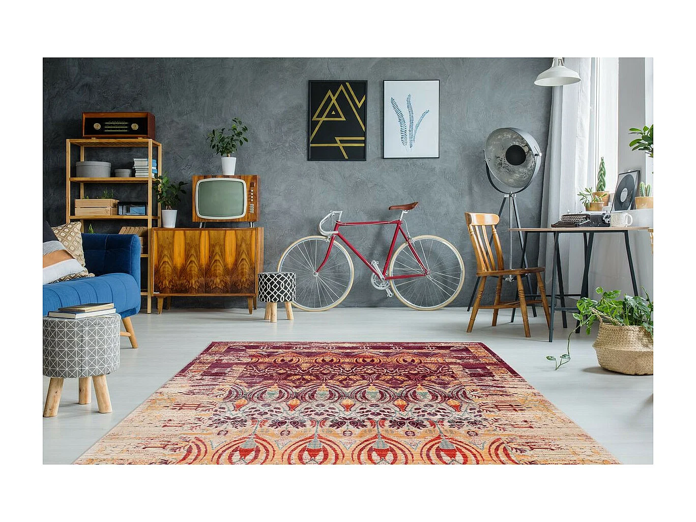 Tapis Vintage à Franges "Baroque IV" Multicolore 120 x 170 cm