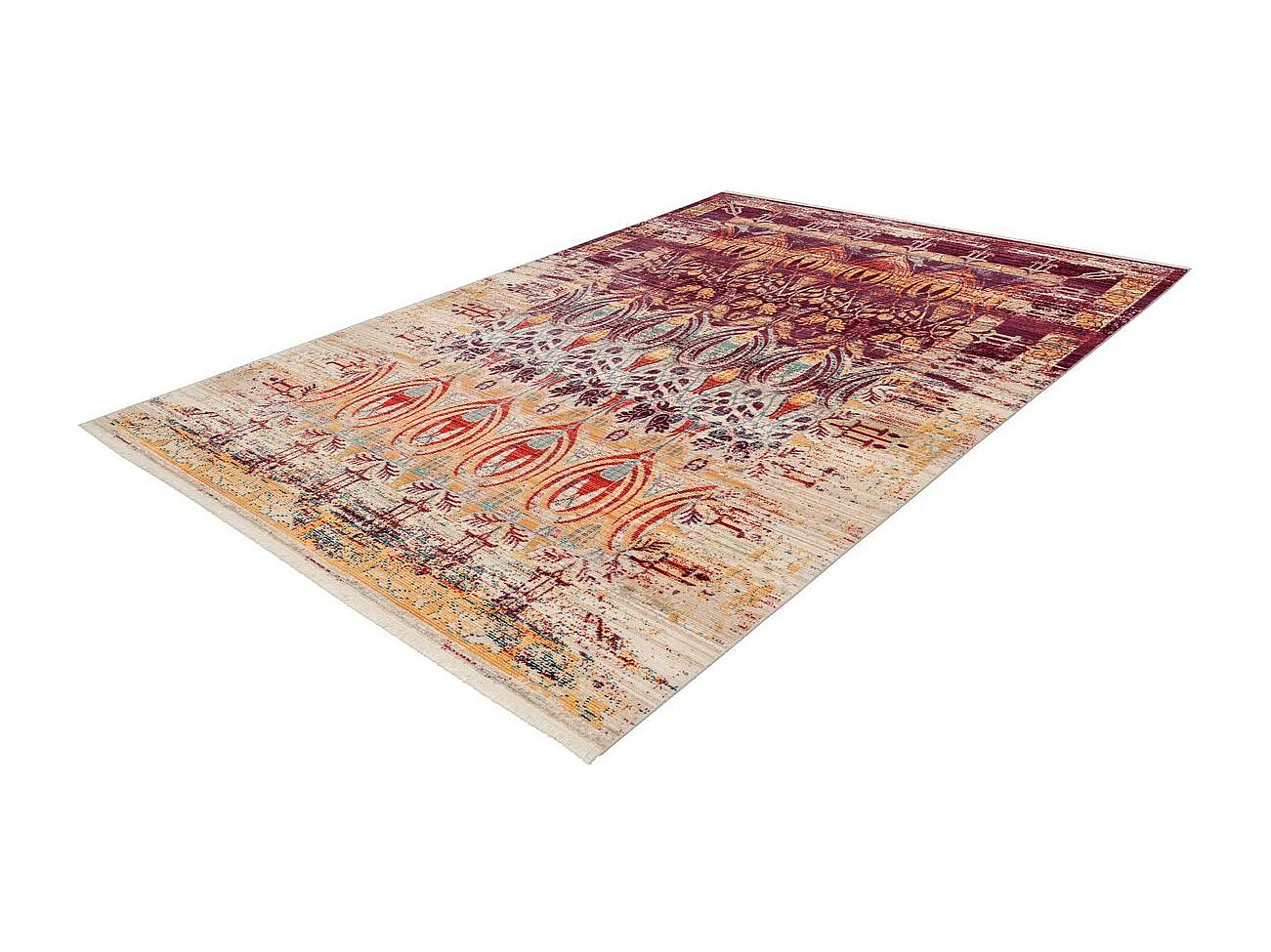 Tapis Vintage à Franges "Baroque IV" Multicolore 120 x 170 cm