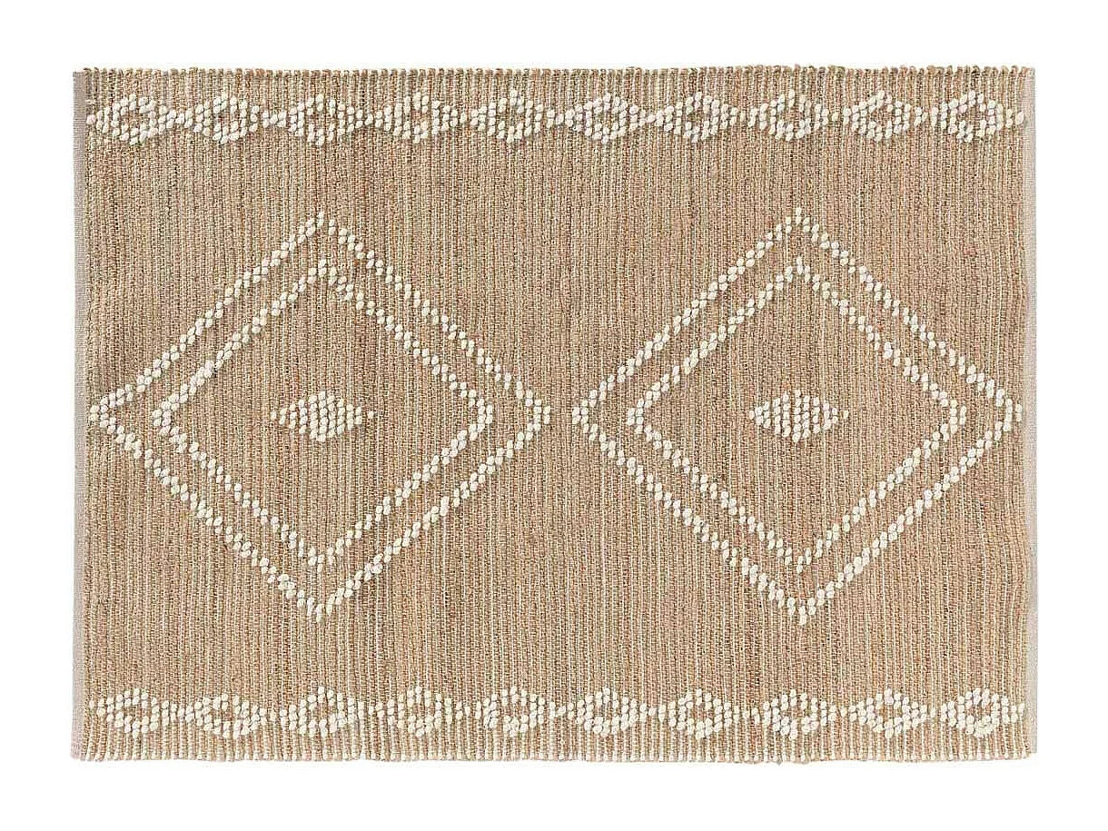 Tapis Déco en Jute & Laine "Floty" 120x170cm Beige
