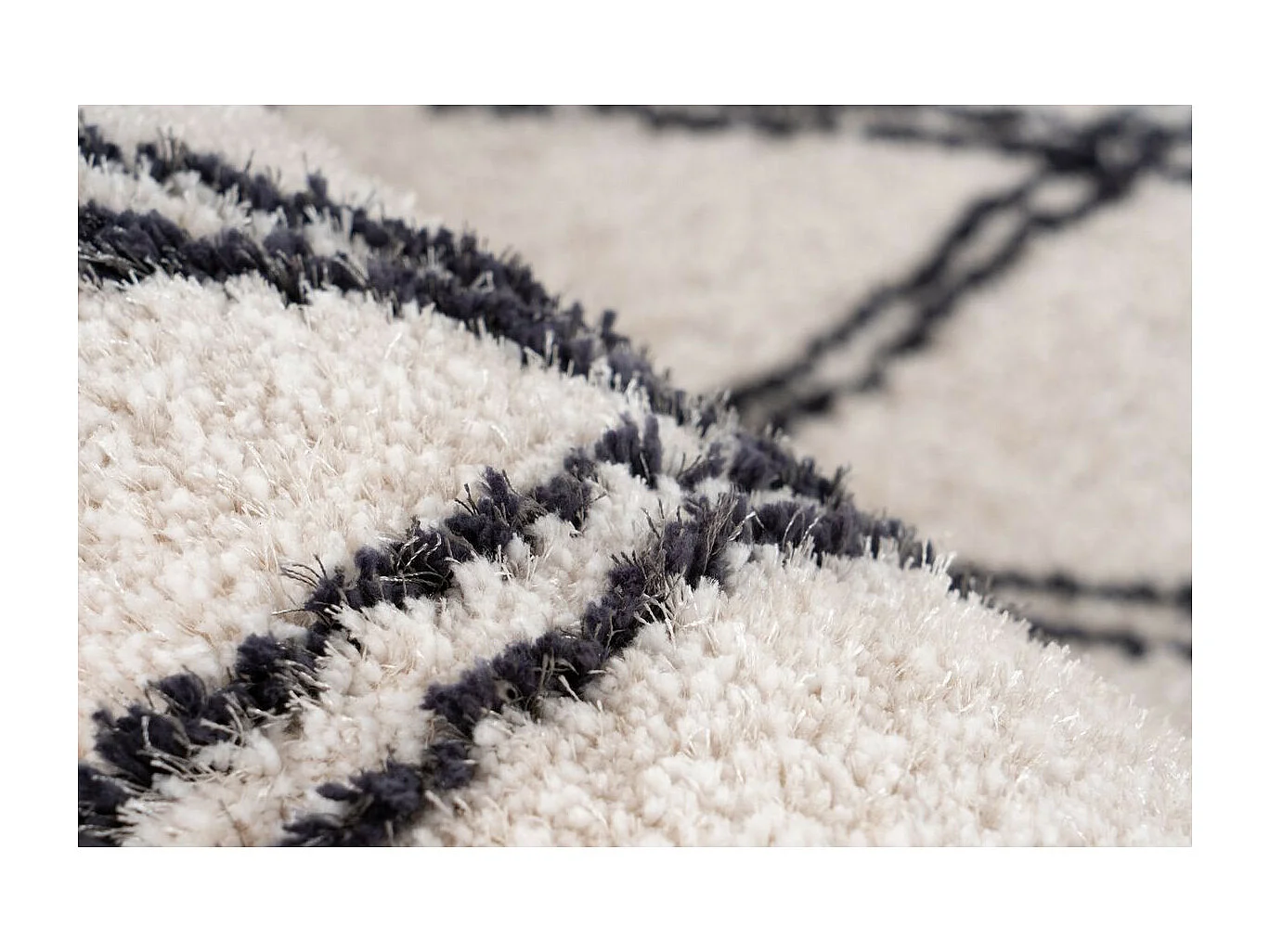 Tapis Tissé Géométrique "Orlando" Ivoire 160 x 230 cm