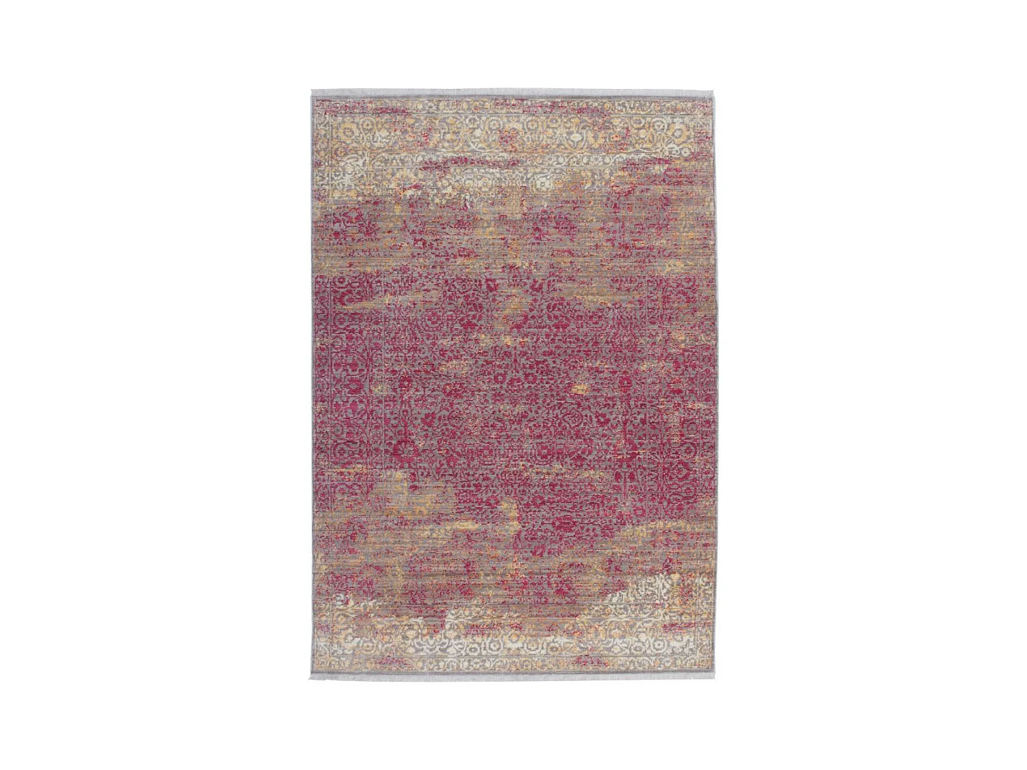Tapis Vintage à Poils Courts "Antigua" Orange & Rouge 200 x 290 cm