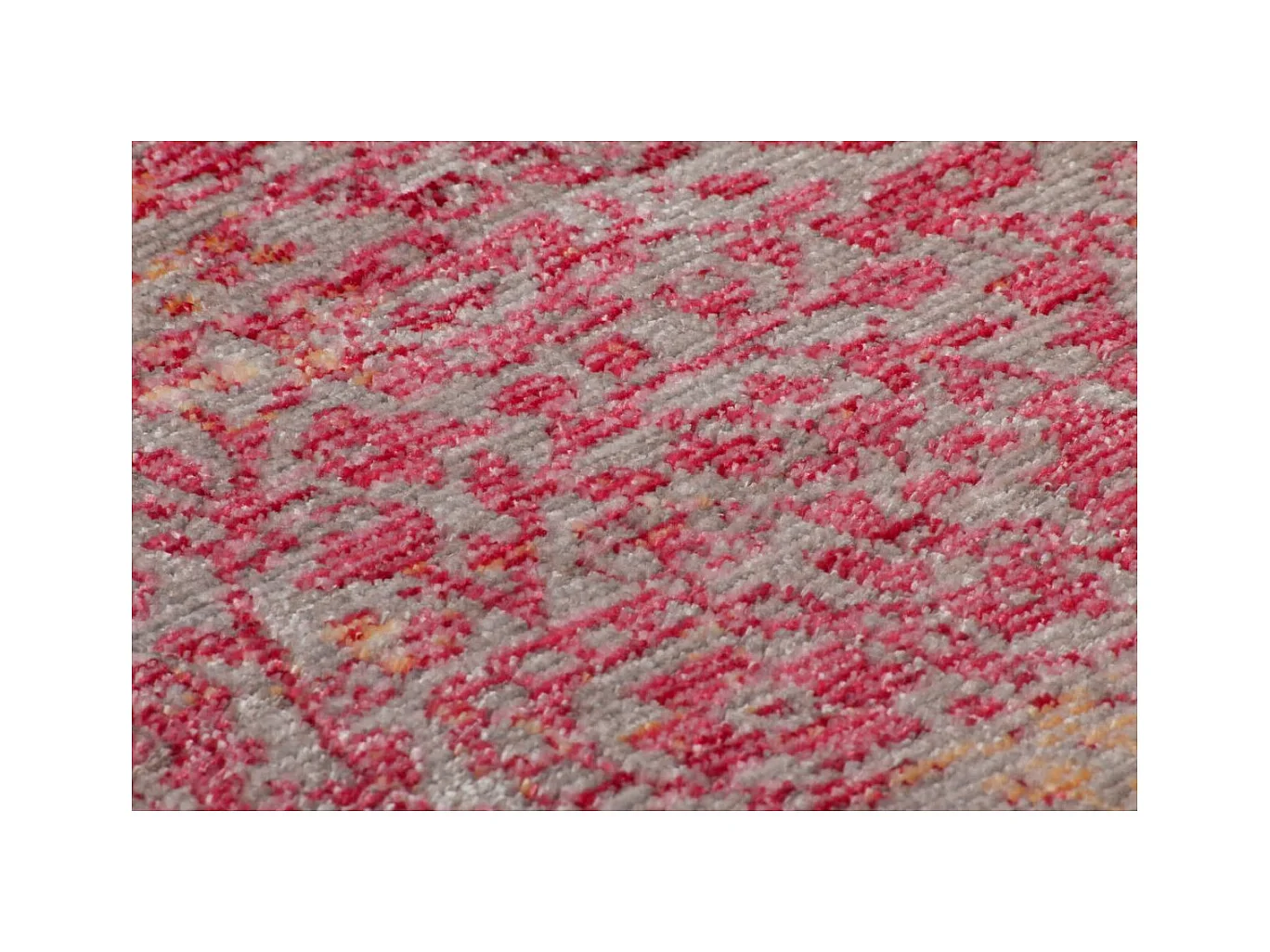 Tapis Vintage à Poils Courts "Antigua" Orange & Rouge 200 x 290 cm