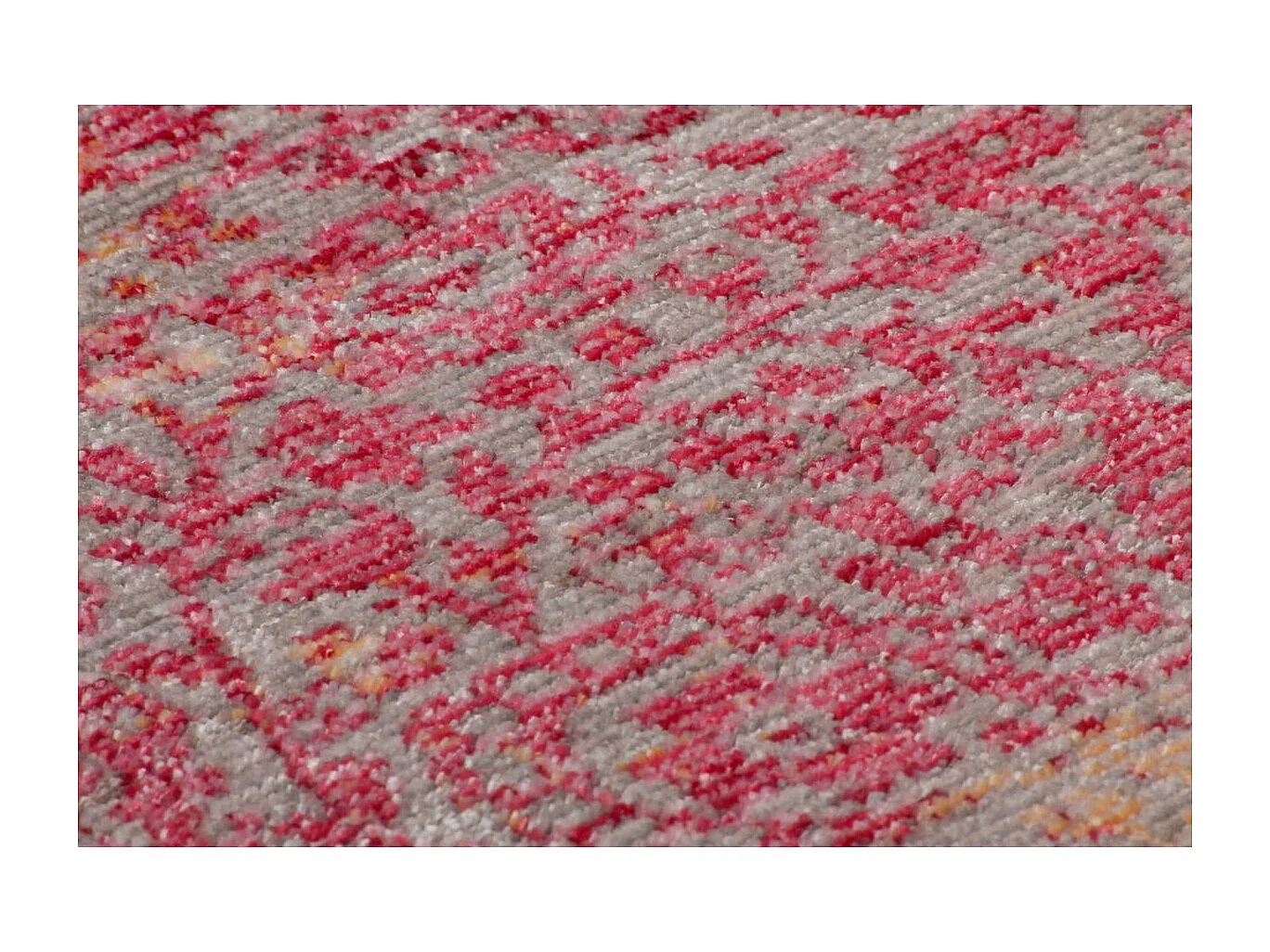 Tapis Vintage à Poils Courts "Antigua" Orange & Rouge 200 x 290 cm