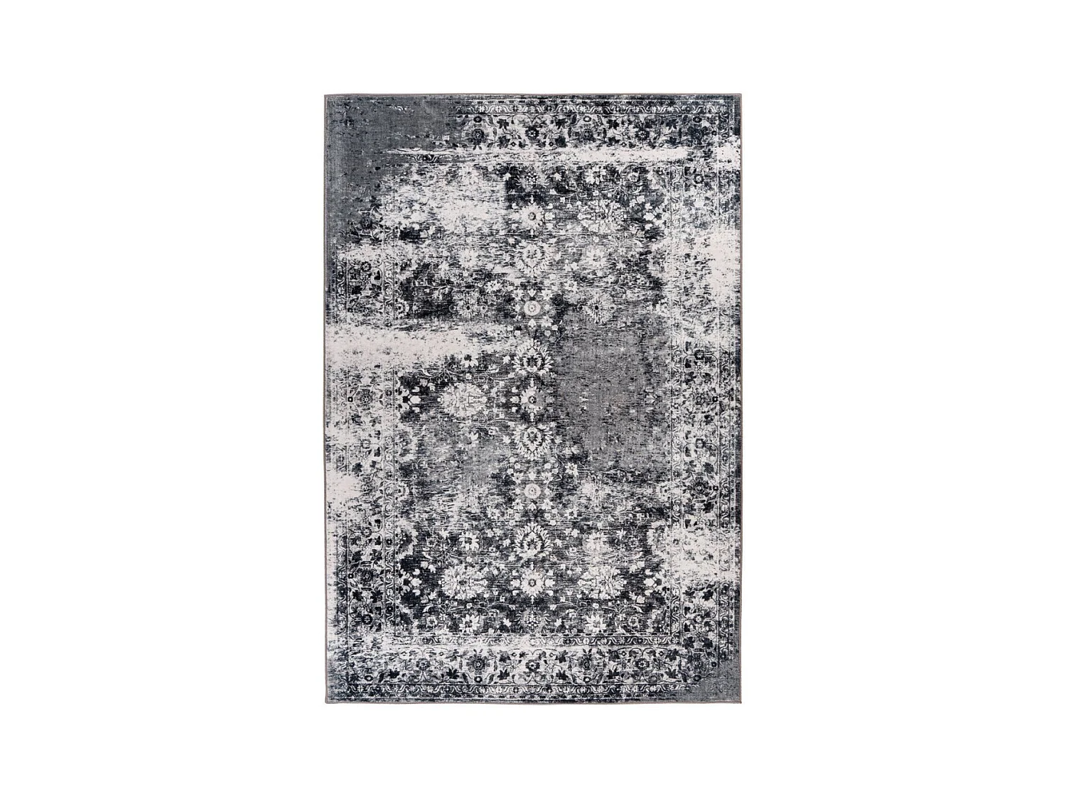 Tapis Tissé Vintage à Poils Plats "Saphira" Gris 200 x 290 cm