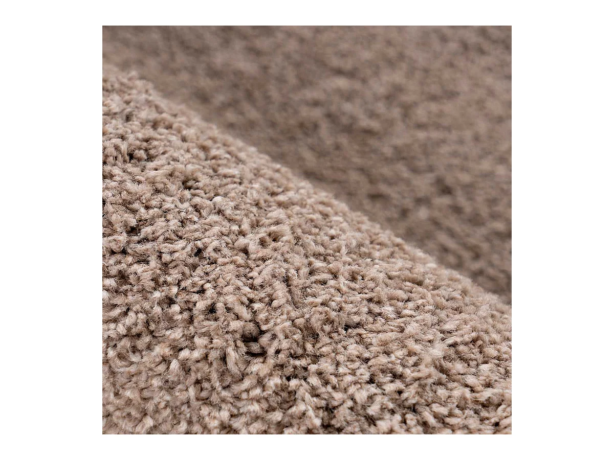 Tapis Tissé Shaggy à Poils Longs "Nila" Taupe 160 x 230 cm