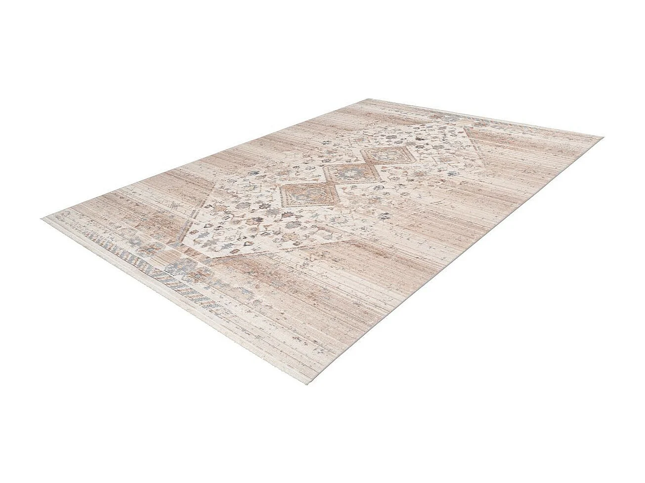 Tapis Vintage à Poils Courts "Baroque XI" Beige 120 x 170 cm