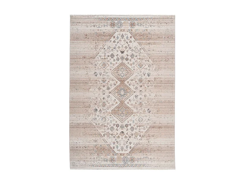 Tapis Vintage à Poils Courts "Baroque XI" Beige 120 x 170 cm