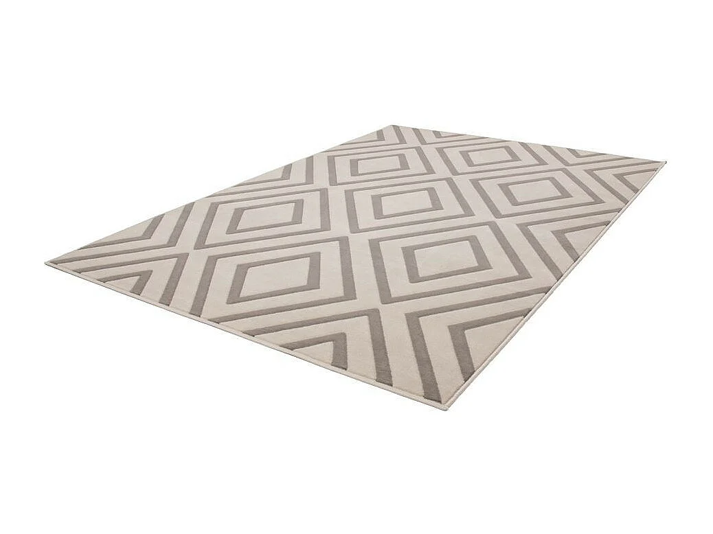 Tapis Imprimé à Poils Courts "Lina" Taupe 80 x 150 cm