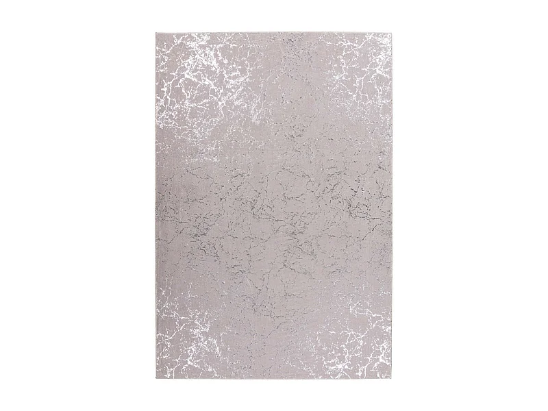 Tapis Marbré à Poils Longs "Bijou" Taupe & Argent 200 x 290 cm