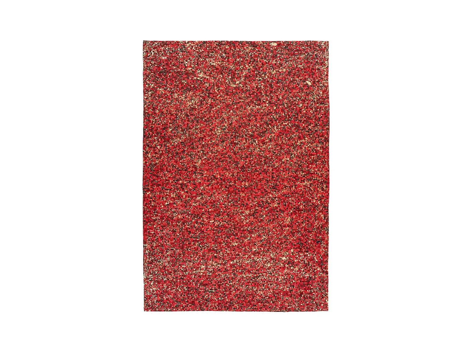Tapis en Cuir Fait Main "Finish" Rouge & Or 200 x 290 cm