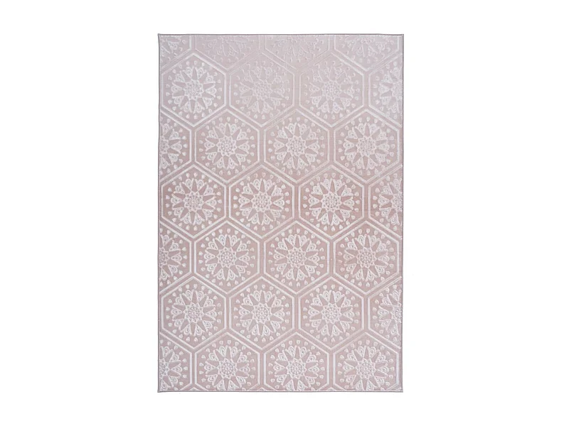 Tapis Moderne Fait Main "Monroe II" Rose 160 x 230 cm