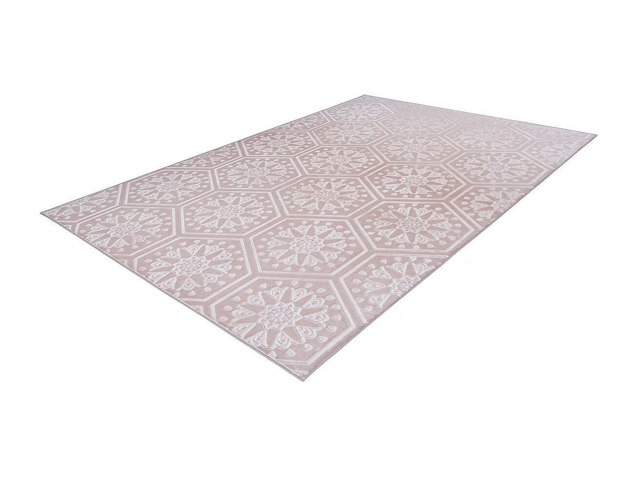 Tapis Moderne Fait Main "Monroe II" Rose 160 x 230 cm
