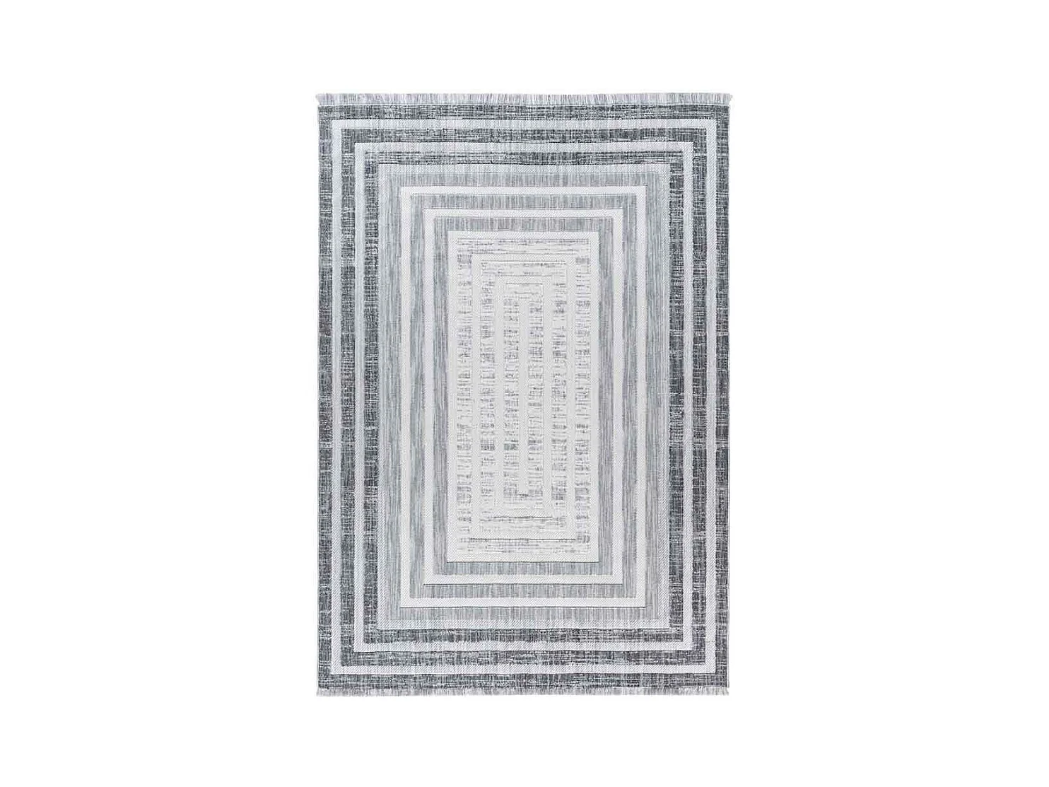 Tapis Tissé Géométrique "Sarai" Gris 160 x 230 cm