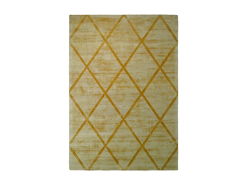 Tapis Géométrique à Poils Courts "Luxury II" Jaune 160 x 230 cm