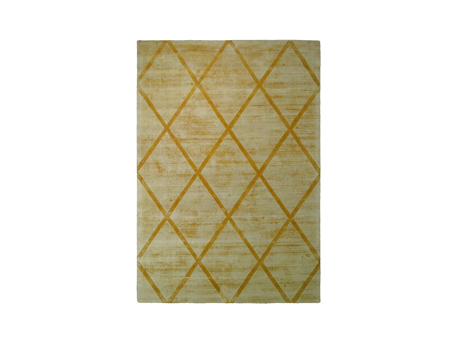 Tapis Géométrique à Poils Courts "Luxury II" Jaune 160 x 230 cm