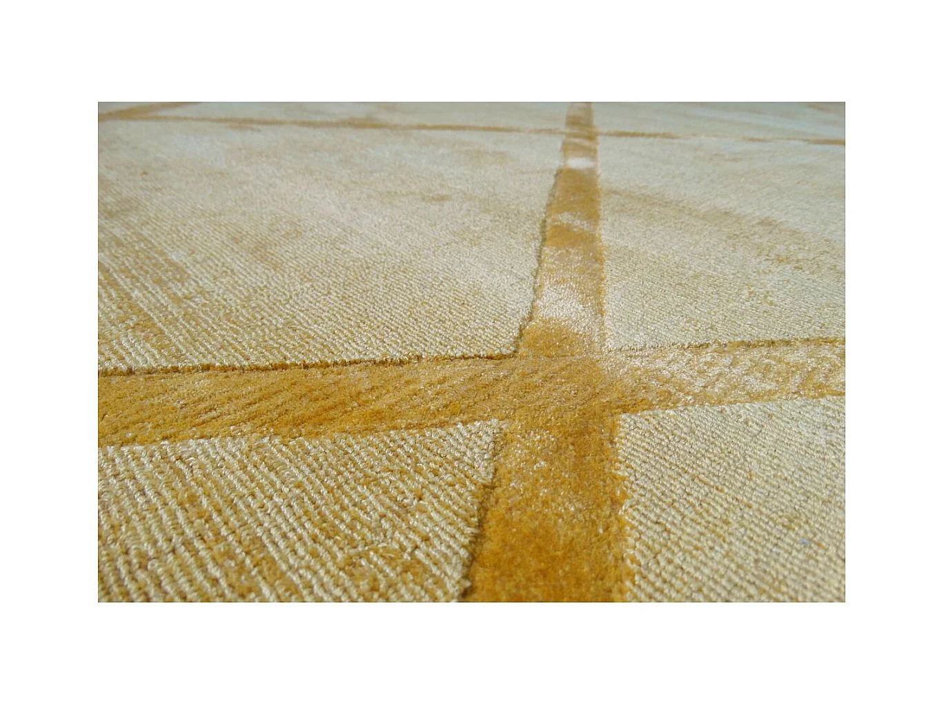 Tapis Géométrique à Poils Courts "Luxury II" Jaune 160 x 230 cm