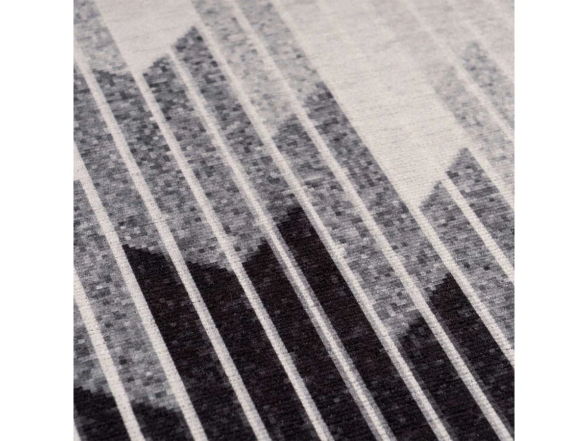 Tapis Tissé Imprimé à Poils Plats "Maya V" Gris 80 x 150 cm