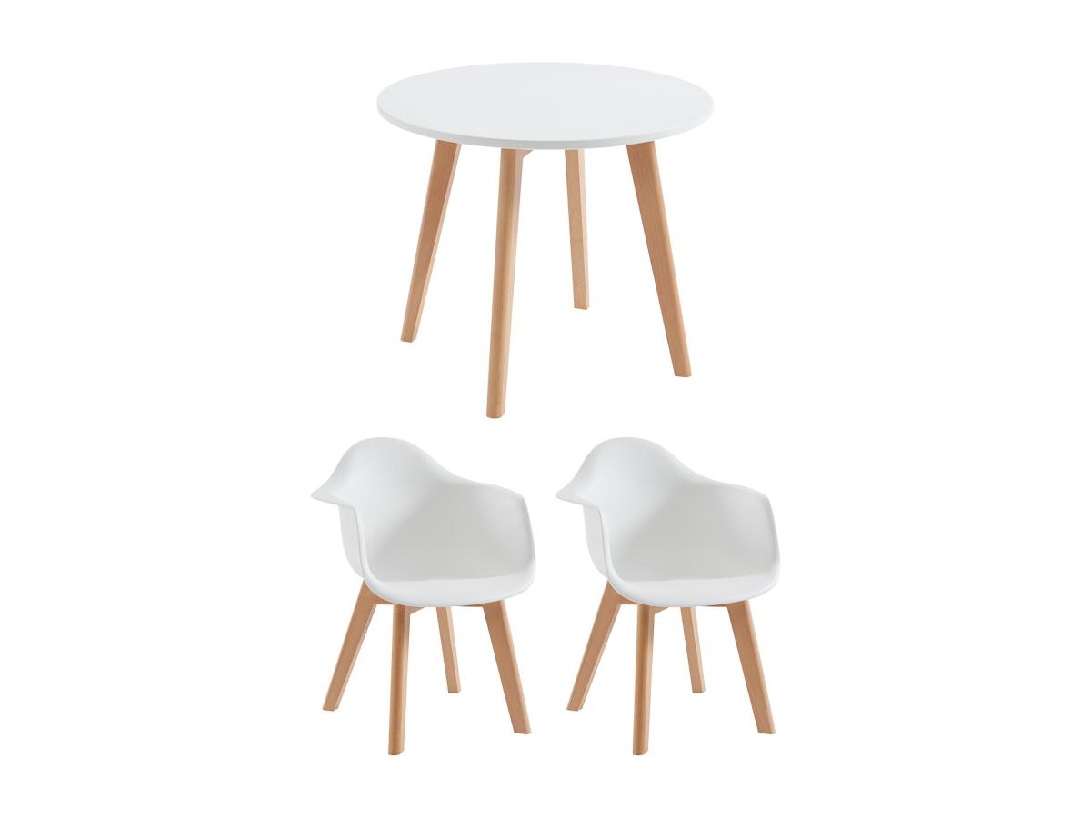 Set aus Kindertisch LOULOUNE + 2 Stühlen POUPINETTE - Weiß günstig online kaufen