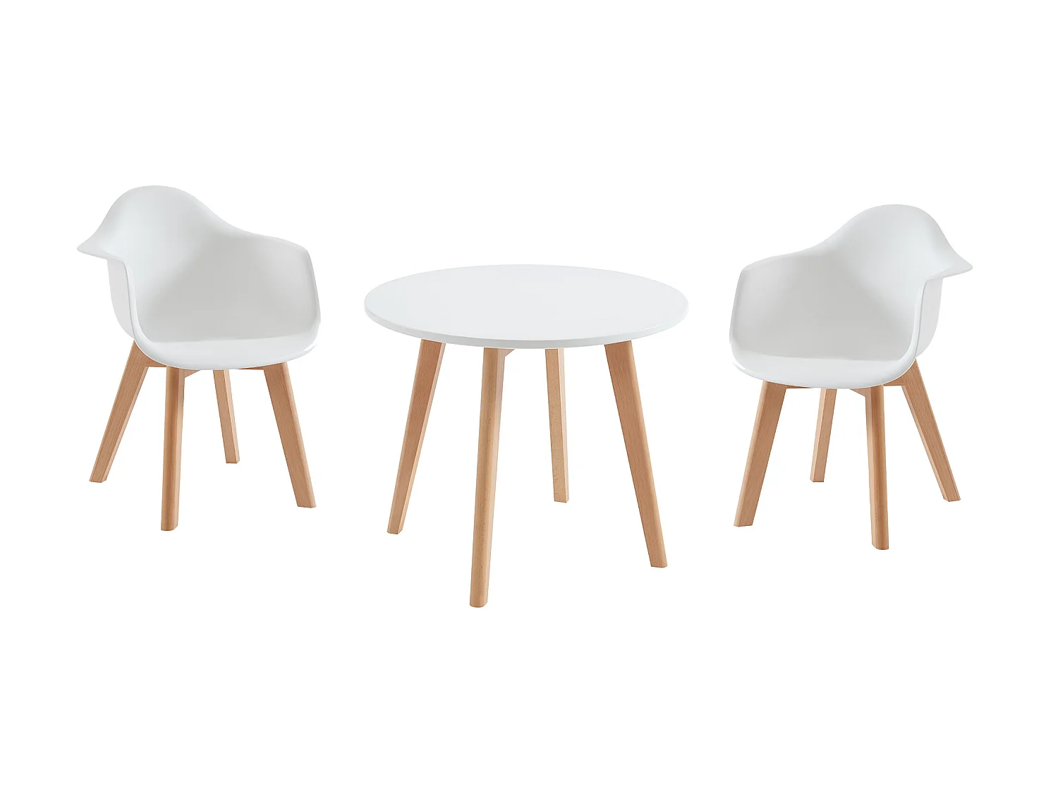 Barnbord LOULOUNE + 2 stolar POUPINETTE - Vit
