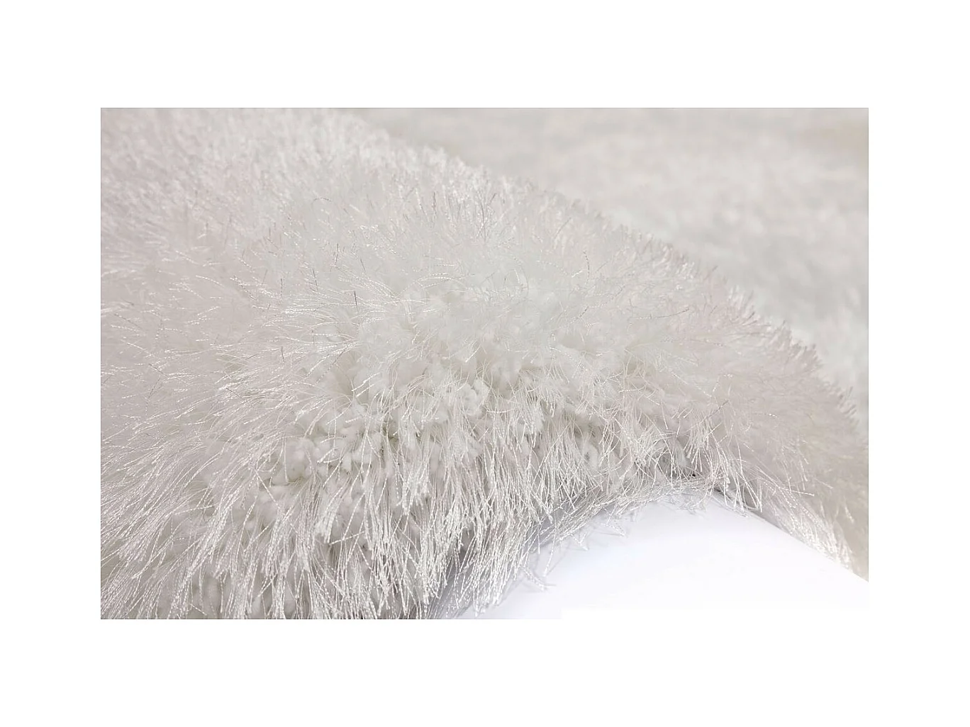 Tapis Shaggy Fait Main "Cosy" Blanc 120 x 170 cm