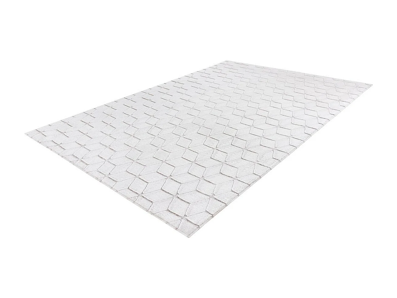 Tapis Shaggy Effet 3D "Vivica" Blanc & Taupe 120 x 160 cm