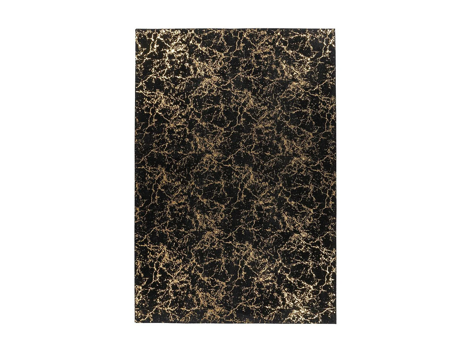 Tapis Marbré à Poils Longs "Bijou" Noir & Or 80 x 150 cm