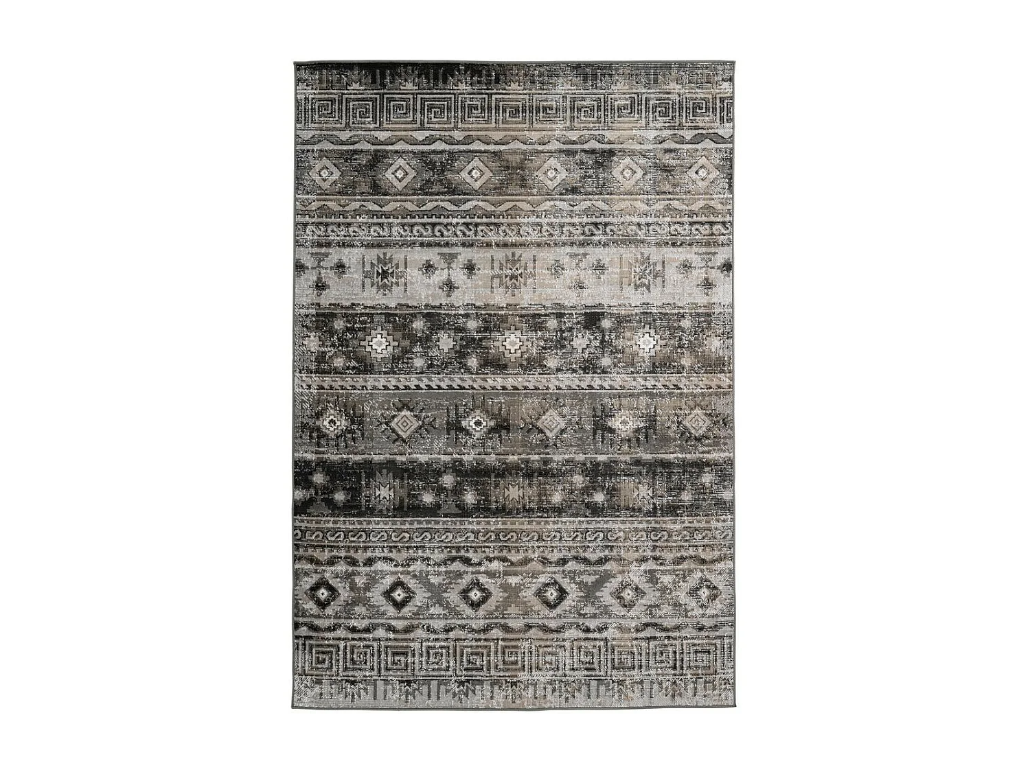 Tapis Ethnique à Poils Courts "Ariya" Gris 80 x 150 cm