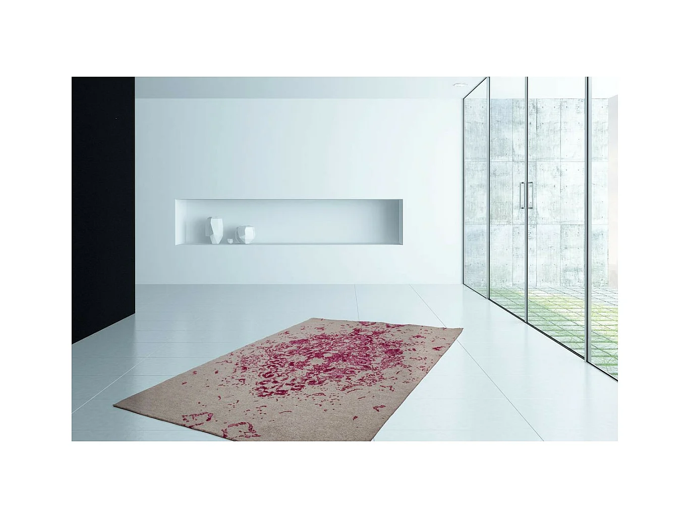 Tapis à Poils Courts Fait Main "Ballerina" Rose 80 x 150 cm