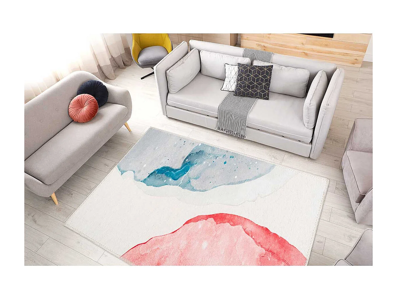 Tapis Tissé à Poils Plats "Picassa V" Multicolore 160 x 230 cm